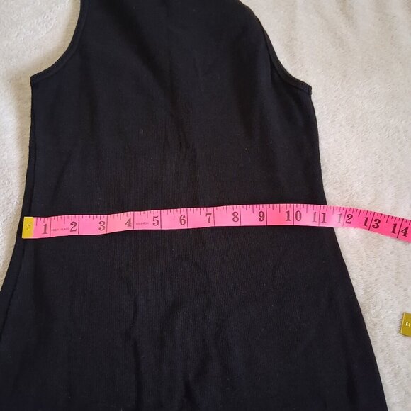 Aritzia TNA Women's Size Small Black Ribbed Mini Tank Bodycon Cotton Blend Dress - Picture 10 of 12